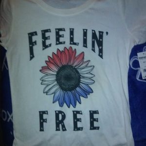 White T-shirt with colorful sunflower